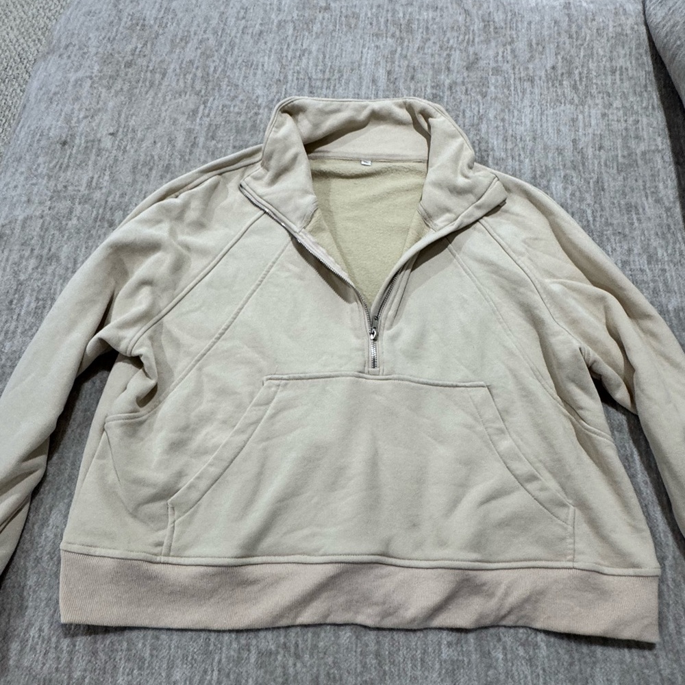 Women’s Tan  Half-Zip Sweater